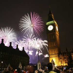 2013, Fireworks over Big Ben at midnight