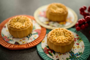 Not your average pumpkin pie! Mooncakes are served in China to celebrate the Mid-Autumn festival. 